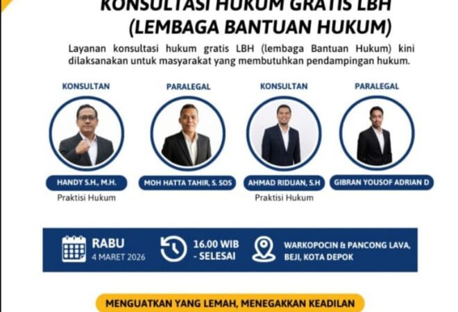 LBH Adila Anindha Estungkara Gelar Konsultasi Hukum Gratis di Depok, Tingkatkan Kesadaran dan Akses Keadilan Masyarakat