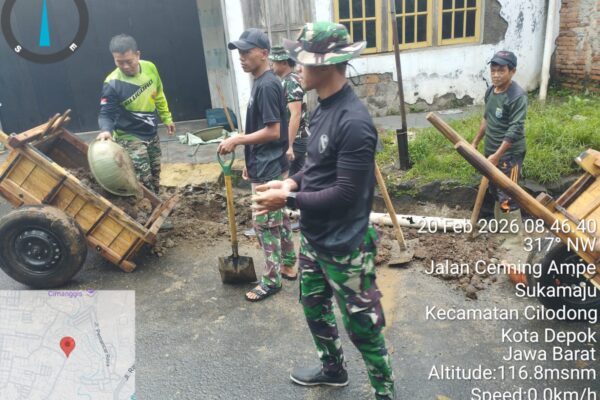 Cegah Genangan, Satgas TMMD Kodim Depok Kebuti Drainase 200 Meter