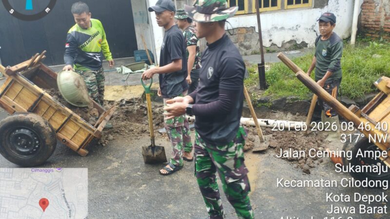 Cegah Genangan, Satgas TMMD Kodim Depok Kebuti Drainase 200 Meter