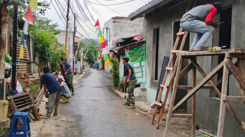 TNI Kebal Cuaca, Rehabilitasi Tiga Rumah di Cilodong Tembus 50 Persen