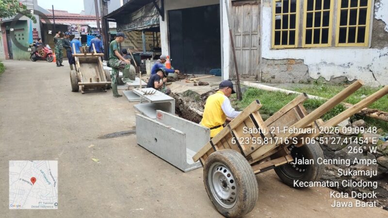 Cegah Genangan, Satgas TMMD Kebut Pembuatan Drainase di H+11