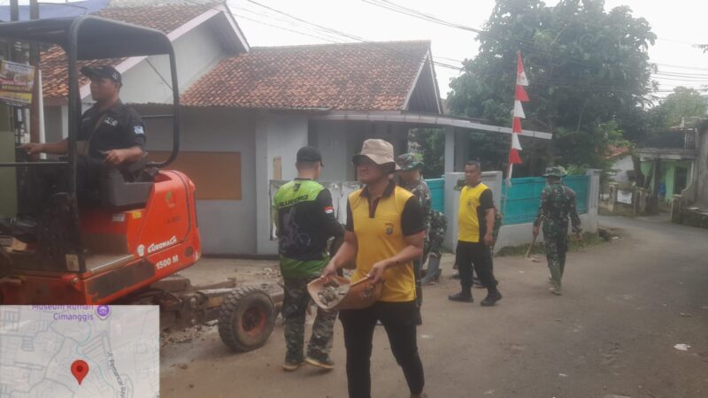 Atasi Genangan Air, Satgas TMMD Bangun Drainase di Jalan Bojong Lio