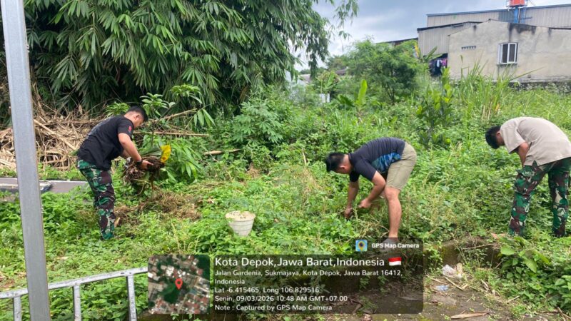 Semangat Gotong Royong Warnai Kerja Bakti TMMD di Tirtajaya