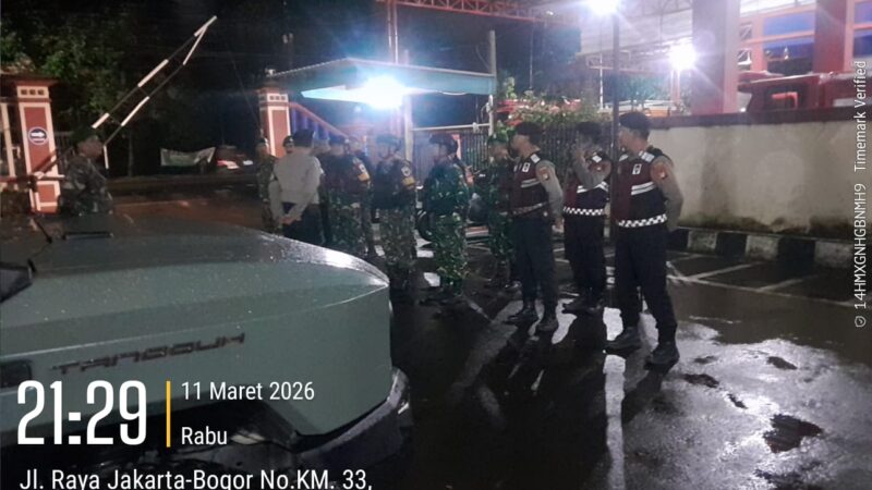 Koramil 06/Cimanggis Bersama Polsek Sisir Titik Rawan Lewat Patroli Gabungan