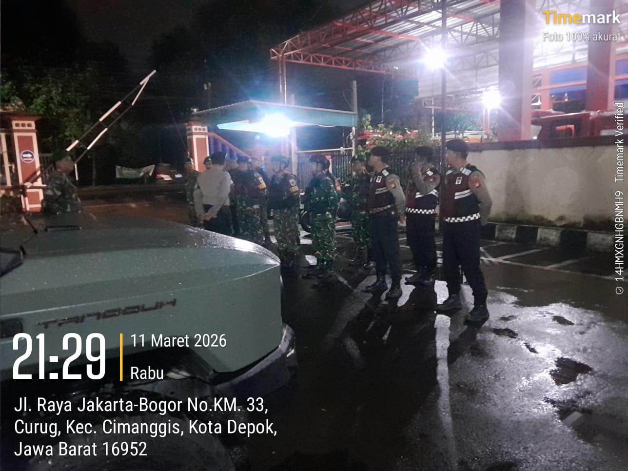 Koramil 06/Cimanggis Bersama Polsek Sisir Titik Rawan Lewat Patroli Gabungan